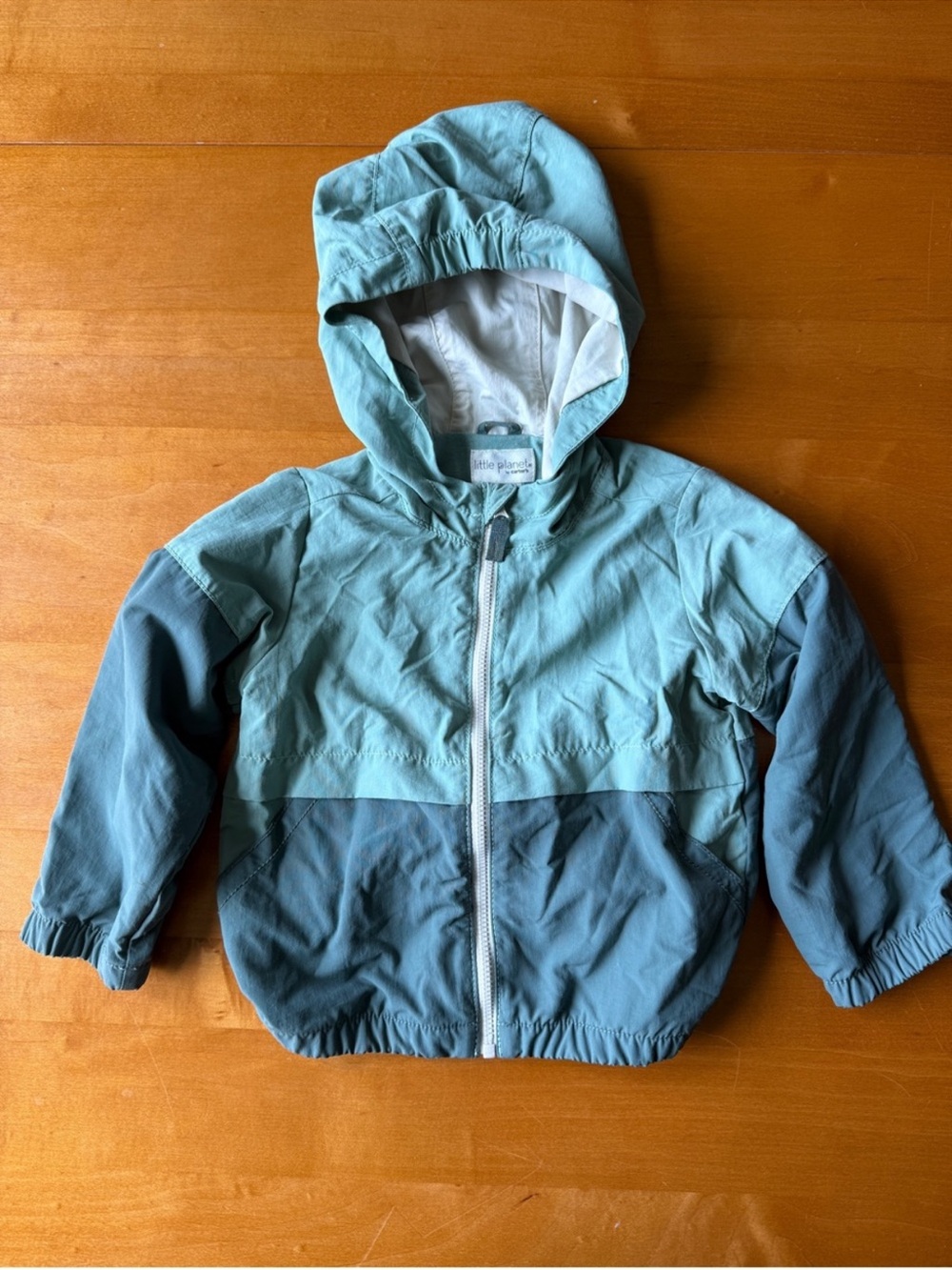 Carter’s Little Planet Hooded Windbreaker Jacket - Light Teal/Slate, 24 months